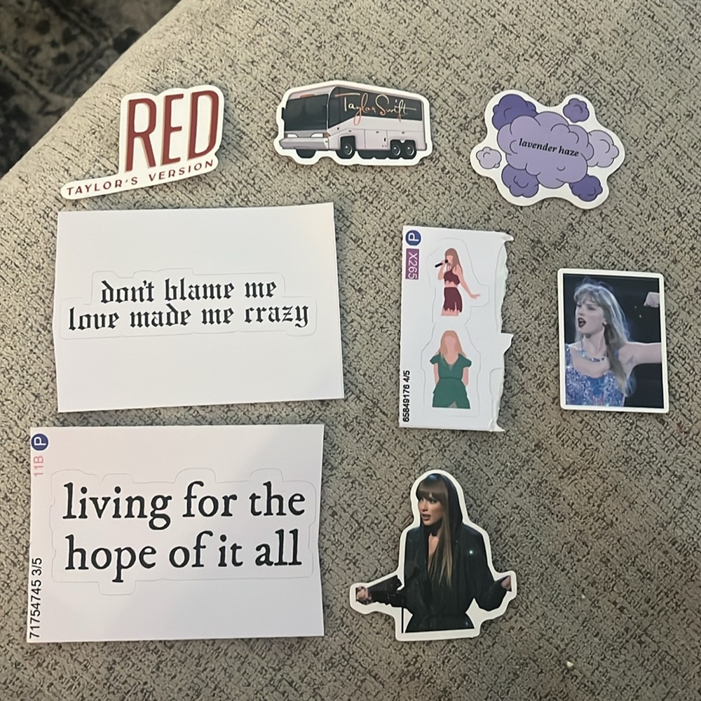 ❤️‍🔥BOGO FREE Taylor Swift Sticker Set Eras Red Midnights Lover TTPD Folklore